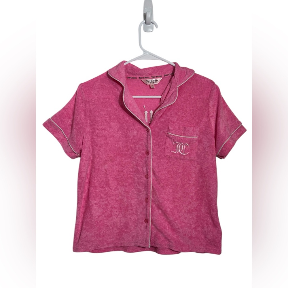 Juicy Couture Sleepwear Pink Terry Cloth Women's Loungewear Pajama Set Sz Small